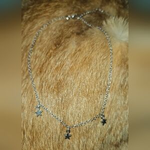 Silver Star Charm Choker Necklace